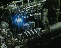 Блок цилиндров 4-тактного 4-цилиндрового двигателя