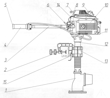 Устройство водометного лодочного мотора "Кальмар-5"